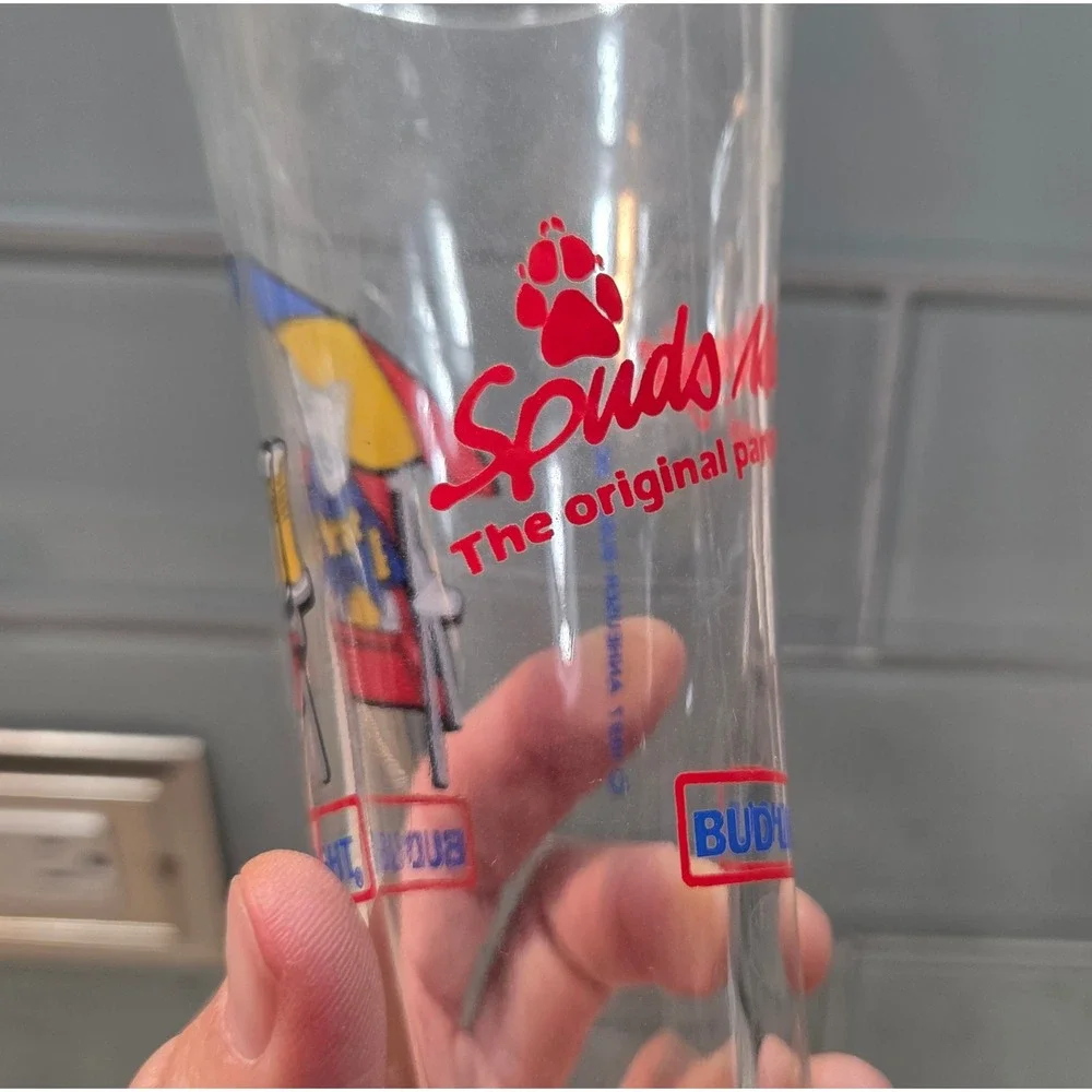 Vintage Bud Light Spuds MacKenzie Pilsner Glass Original Party Animal 7.5 Inch